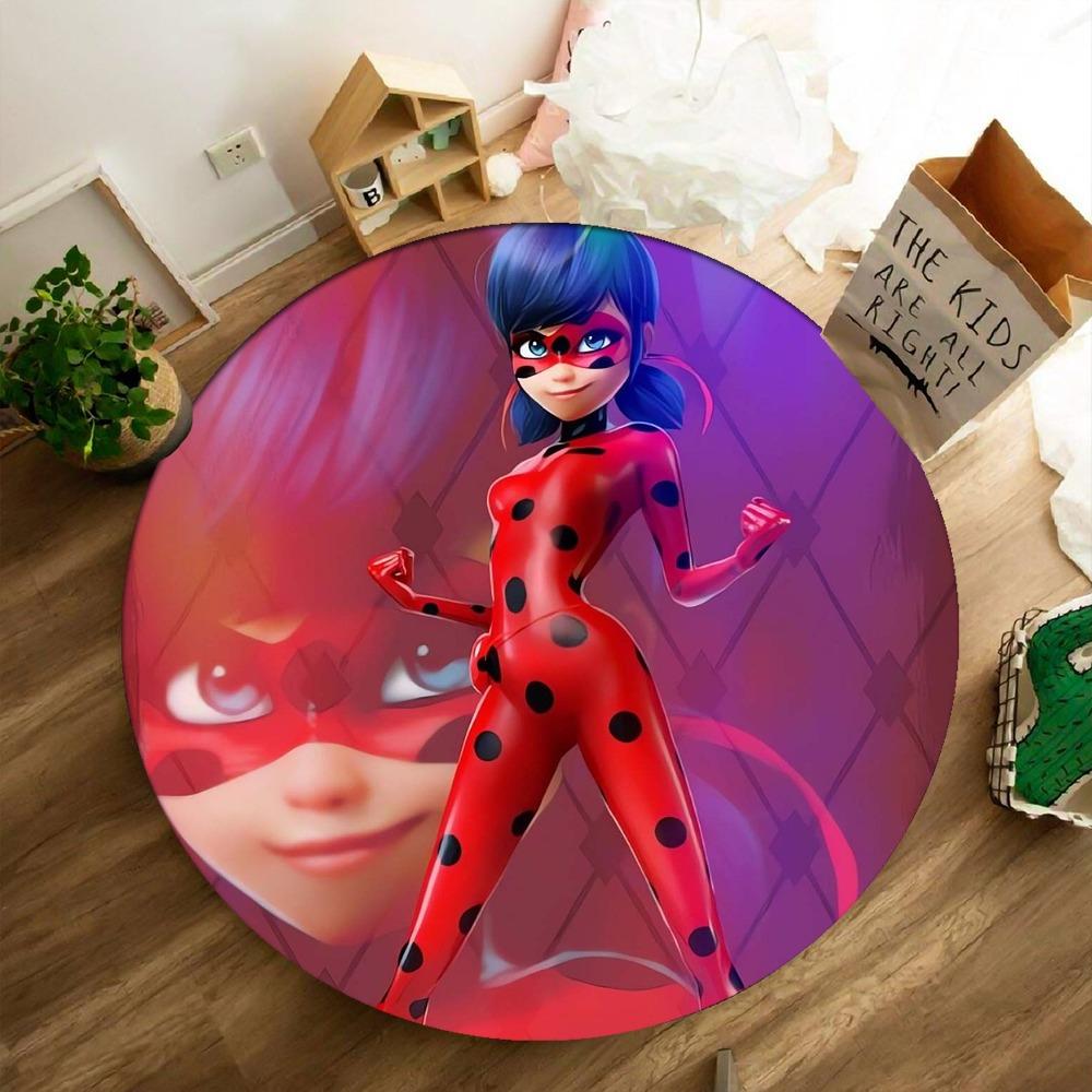 Superhero round Area Rug Non-Slip Washable Soft Circle Carpet for Living Room Bedroom Home Decor