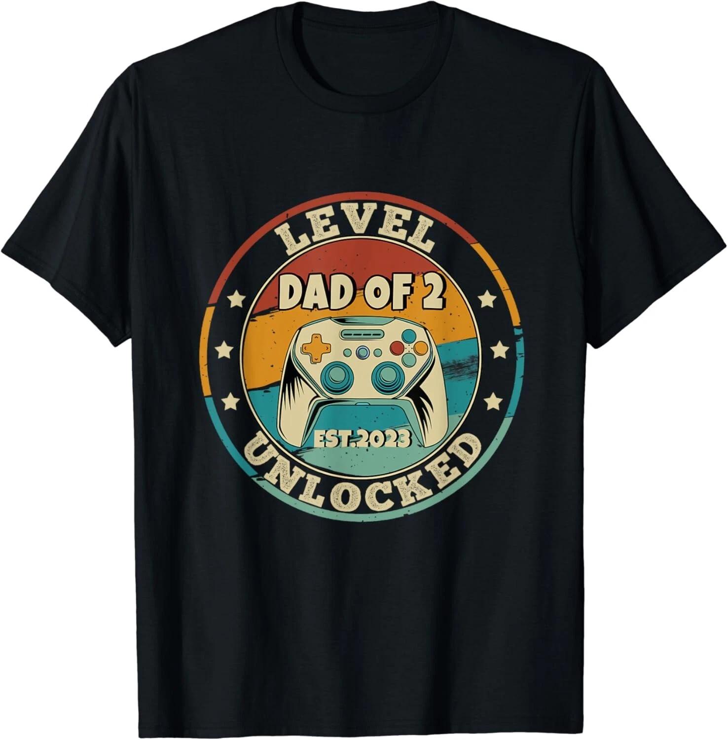 

Daddy Again Leveled Up To Dad of 2 Level Unlocked New Future Gift Unisex T-Shirt 2XL