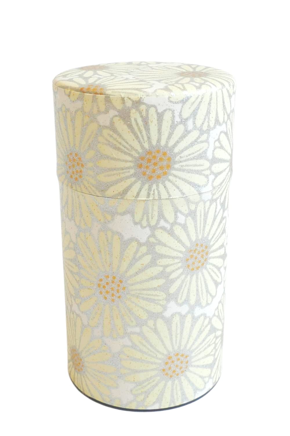 

Kitsuko Kyoto-made Yuzen Paper Tea Canister, Kikuhime [Improves Tea Leaf Preservation] 150ml Tea Caddy, Tea Pot, Tea Storage Container, Canister