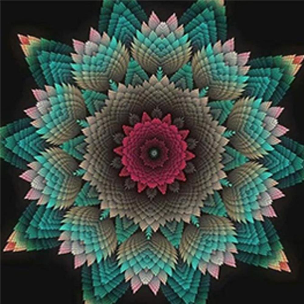 Round Diamond 5D Diamond Painting Mandala Kaleidoscope Full Diamond Embroidered Mosaic Home Decoration Christmas Gift