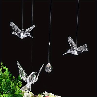 Creative Acrylic Hummingbird Wedding Transparent Crystal Bird Decoration Pendant