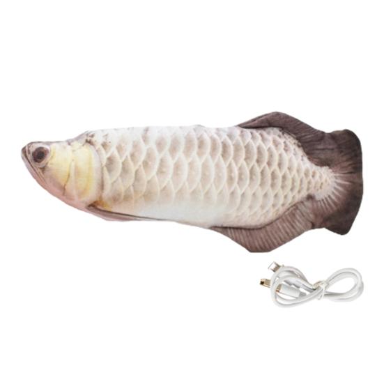 Flopping Fish Cat Toy Rechargeable Soft Stuffed Fish Interactive Chew Toy Realistic Fish Cat