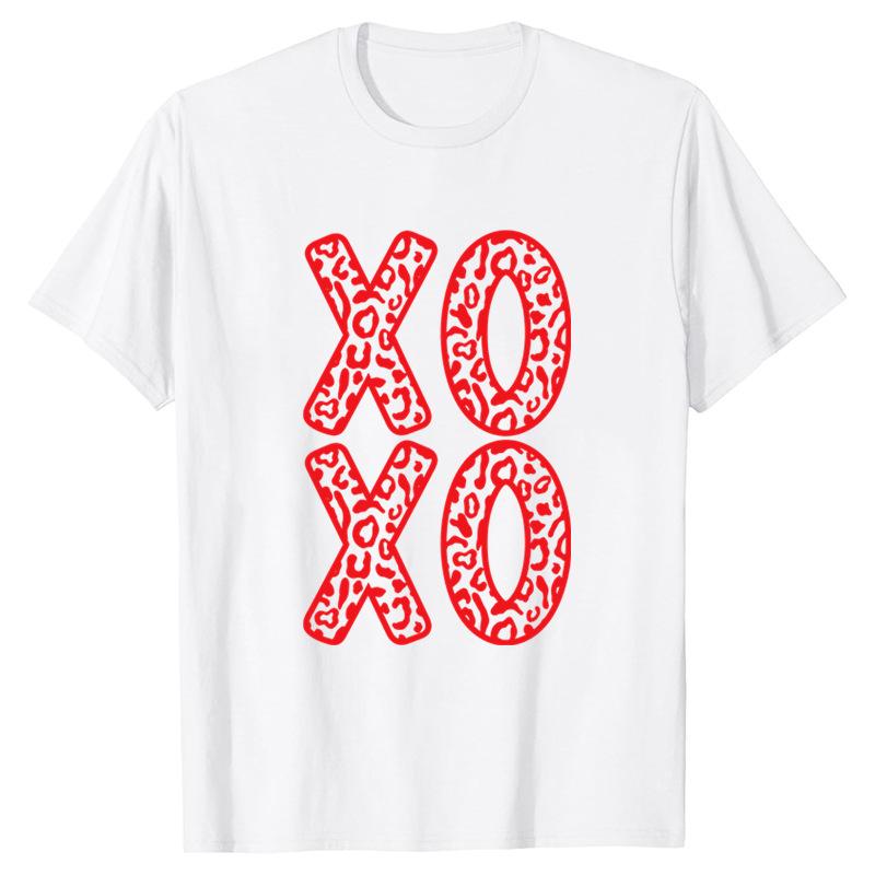 Funny Valentine Printed Couple's Versatile Casual Top Fashion High Street T-Shirts Women’s