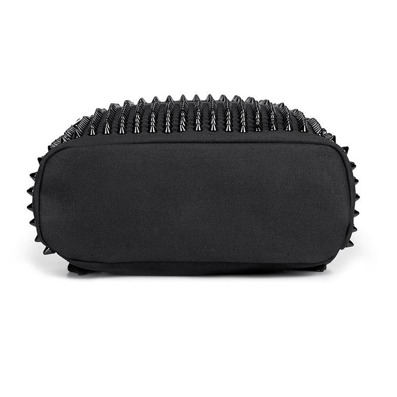 Jierotyx Fashion Female Women Backpacks Rivet Black Soft Washed Leather Bag Schoolbags Girls Punk Bags Travel Zipper Discount