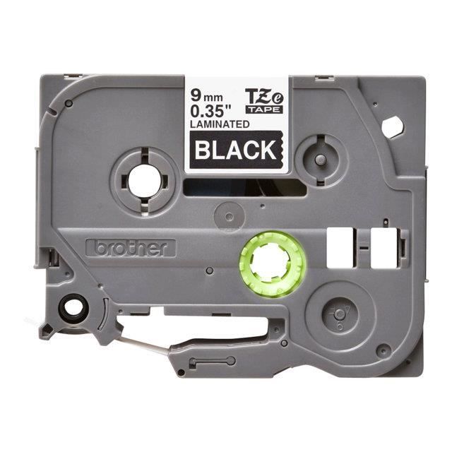 Ruban Brother TZE325 Blanc sur noir 9 mm x 8 m - Laminé