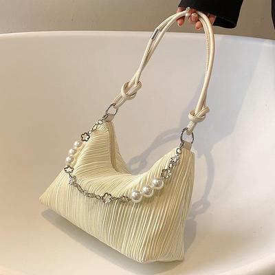 Underarm Bag Women's Summer Pearl Chain Bag Premium Texture Shoulder Bag