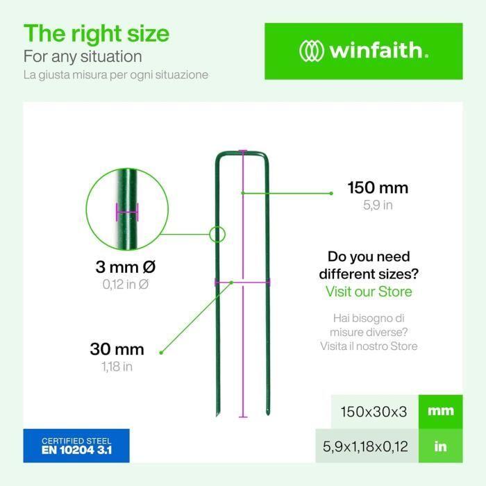 Piquets de jardin - winfaith - 500 pièces - acier inoxydable - galvanisé à chaud - made in italy
