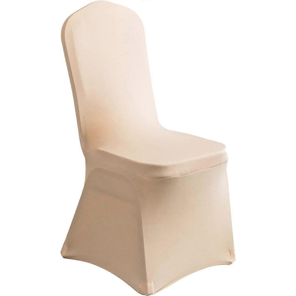 20 PCS Champagne Spandex Chair Covers Banquet Chair Covers - Universal Stretch