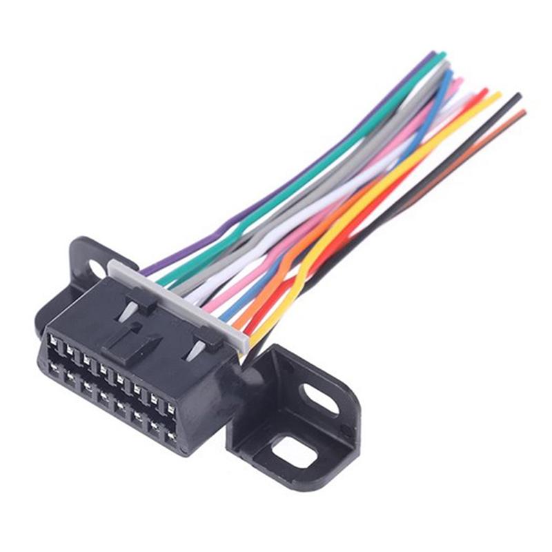 16 Pin Car Computer Detection Universal Connector Main Line Cable Female Extension Connector Obd 2 Adapter Cable