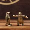 Funny Brass Standing Little Penguin Statue Desktop Decorative Trinkets Creativity Marine Animal Cute Craft Collection Children