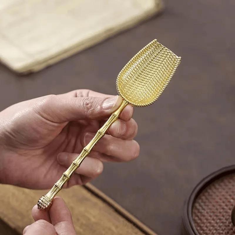Vintage Alloy Teaspoon Household Food Measuring Tool Use To Take Tea-Leaves Ware Scoop Spatula Kung Fu Tea Ceremony Accessories