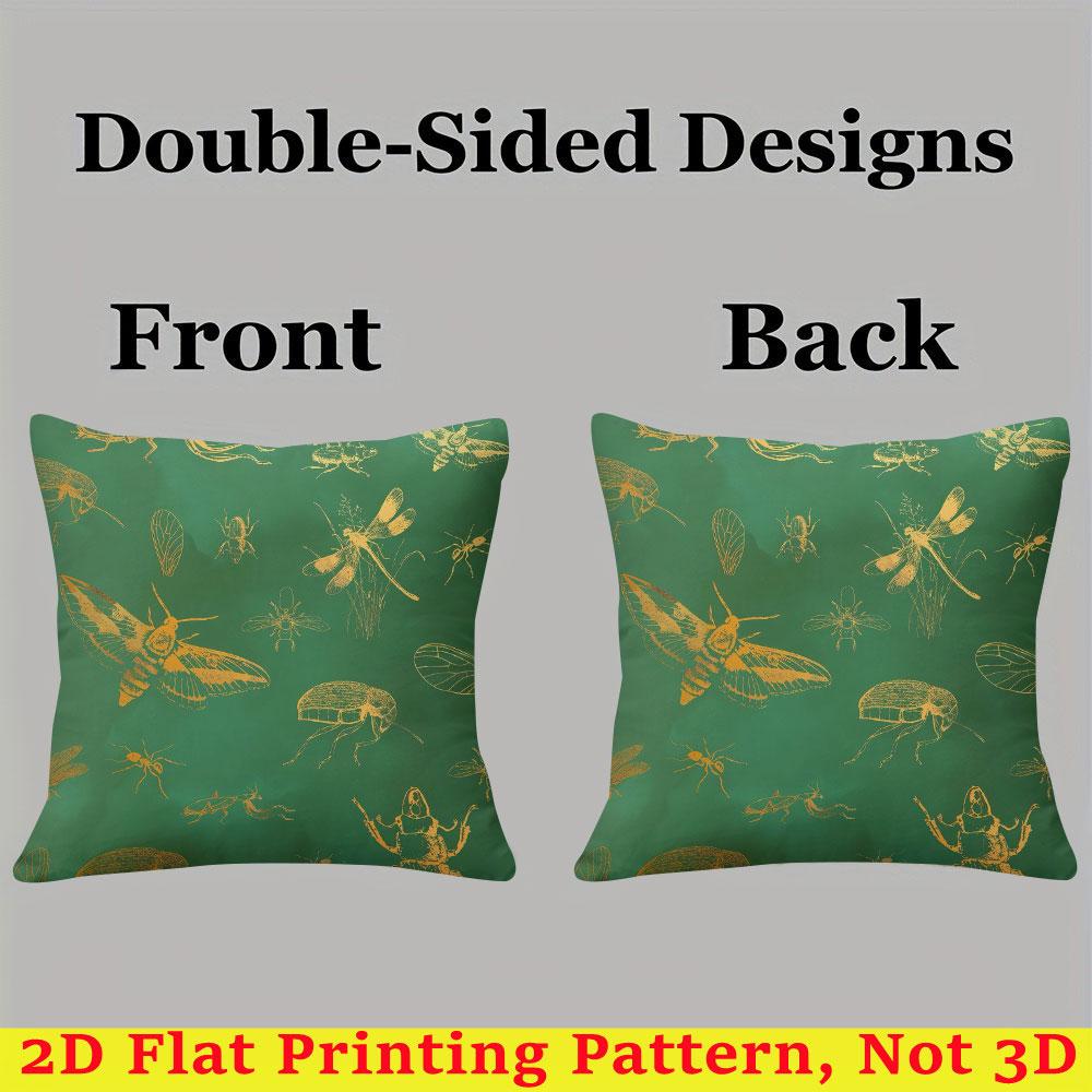 Insects Square Jacquard Pillow Cover for Sofa Office Waist Cushion Cover Home Decorative Pillowcase