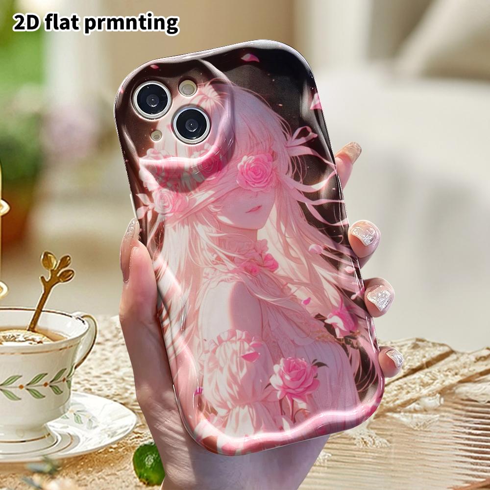 Phone Case: 2D Flat, Fits iPhone 18, 17, 16, 15, 14, 13, 12 Pro Protective Case, Rose Girl, Perfect Christmas and Halloween Holiday Gift