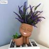 Face Flower Pot Head Planter, Black Woman Unique Planters for Indoor Outdoor Plants, Novelty Plant Pots Lady Vase with Drainage Hole Home Garden