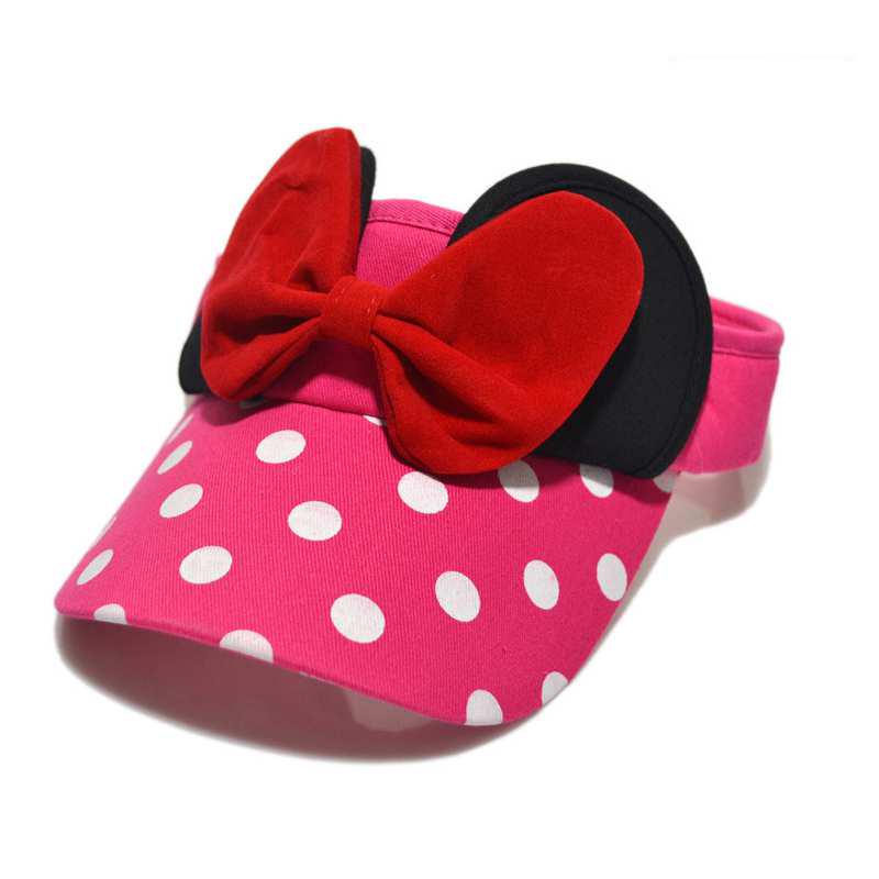 

Disney Minnie Baby Girl Hollow Hat Cute Polka Dot Big Bow Children s Baseball Cap Outdoor Sports Children s Sun Hat
