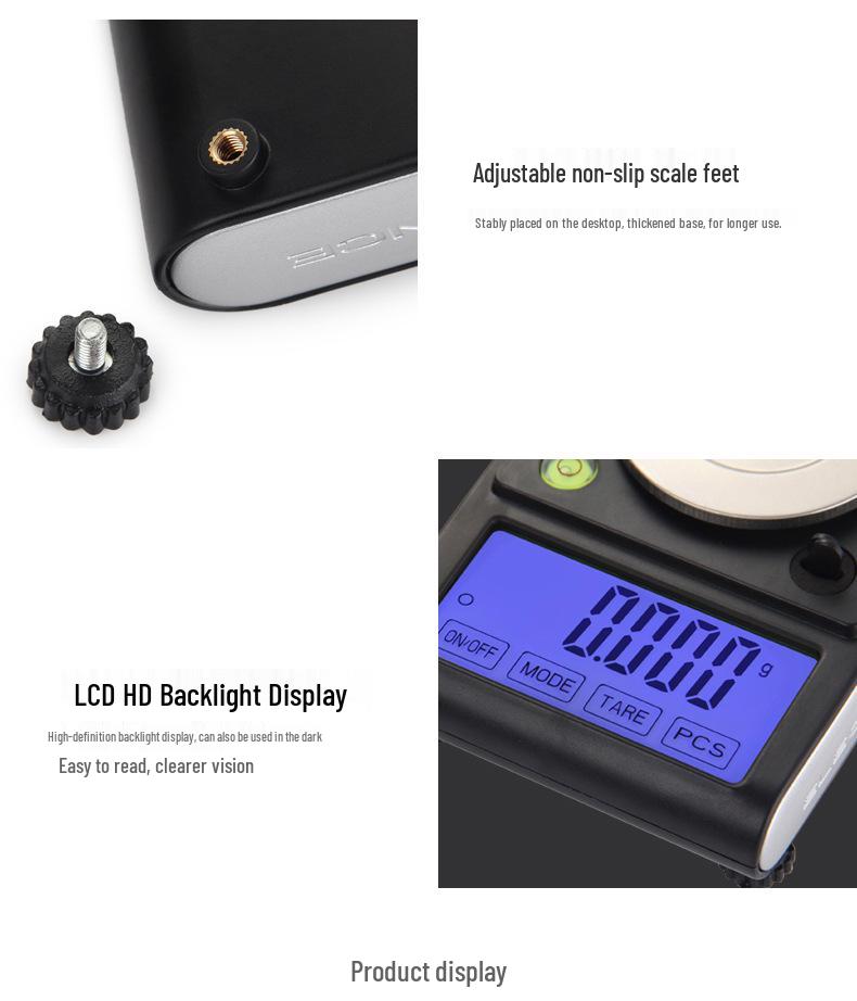 High-Precision 50g/0.001mg Electronic Jewelry Scale for Gold, Diamonds, and Medicine