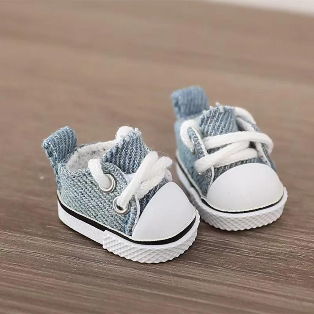 Labubu  Shoes (4*1.8cm) Doll Sneakers ,for 17cm Macaron Plush and 15cm EXO Cotton Doll and 1/6 BJD Doll Clothes Shoe Accessoires