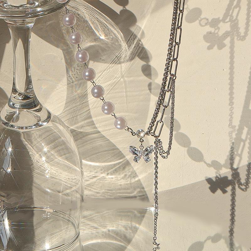 Colier Femei Fluture Choker Bling Cristal Stras Pandantiv 2023 Cel Mai Nou Lanț Guler Lux Ușor Pandantiv Mic Lanț de Gât