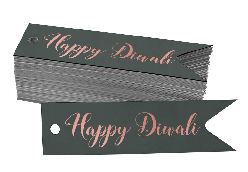Inkdotpot Pack Of 100 Happy Diwali Favor Paper Tags Craft Real Gold Foil Hang