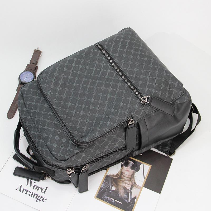 Trendy Korean Plaid Large-Capacity Backpack for Men & Students