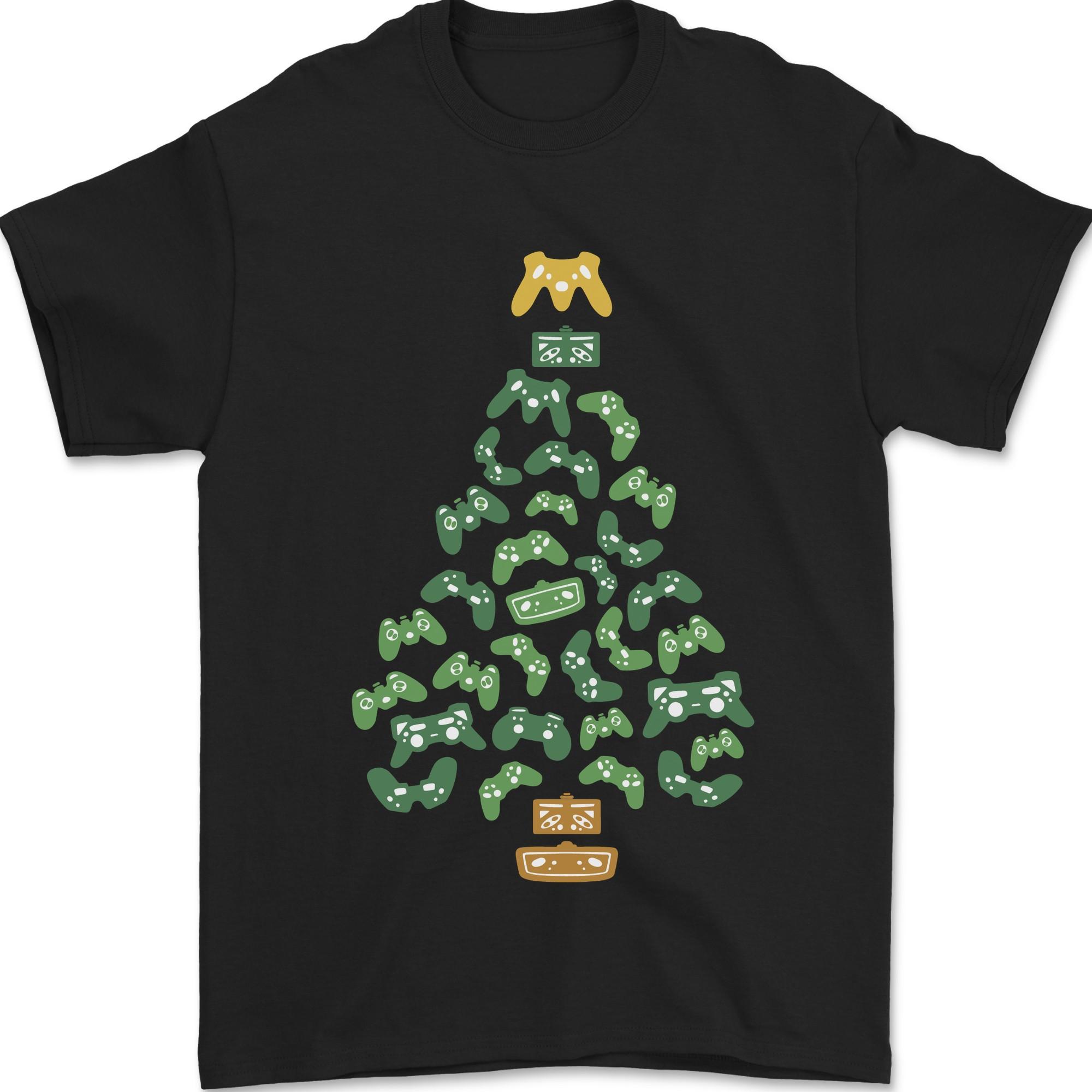 Christmas Video Game Controller Tree Joypad Xmas Mens T-Shirt 100% Cotton S