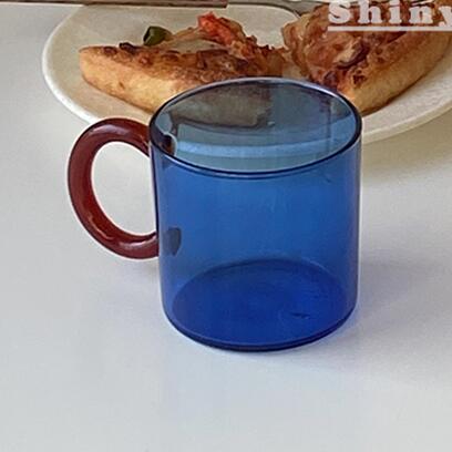 

Colourful Glass Coffee Cup with Ear Handle Glass High Borosilicate Heat-resistant Glass Wine Glass Butterfly Water Cup 101-200ml