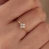 925 Silver Plated18K Gold Inlaid Zirconia Flower Ring for Women Exquisite Sweet Wedding Party Jewelry Accessories