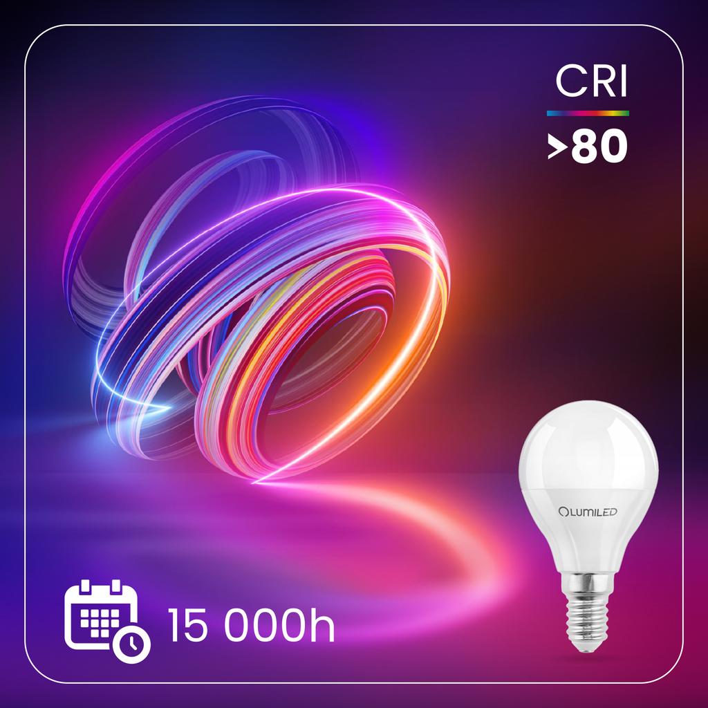 Lumiled Pack of 6 E14 P45 2.5W Golf Ball LED Bulbs (25W Equivalent, Cool White 6500K, 249lm, 180°)