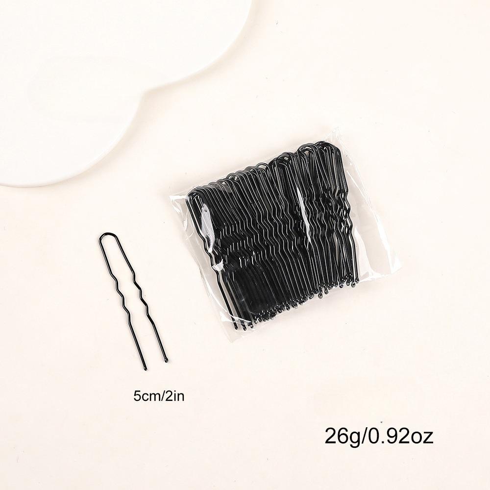 50pcs Black Metal Waved Hair Pins, Invisible One-line Bobby Pins, Daily Hair Styling Barrettes