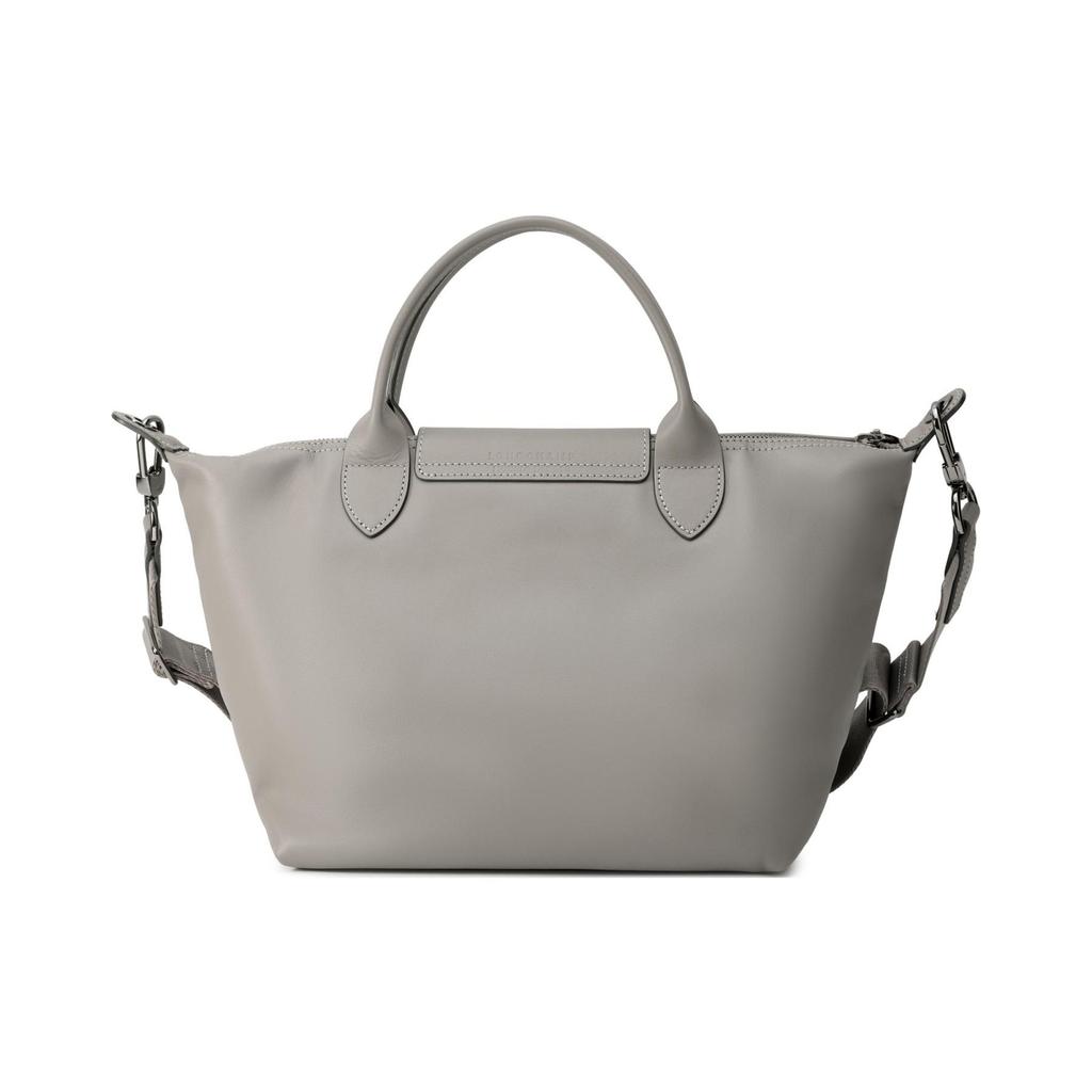 Longchamp Le Pliage Xtra 25 Snap Zipper Closure Leather Shoulder Crossbody Handbag Small Women Handbags Dove-Gray 1512987P55