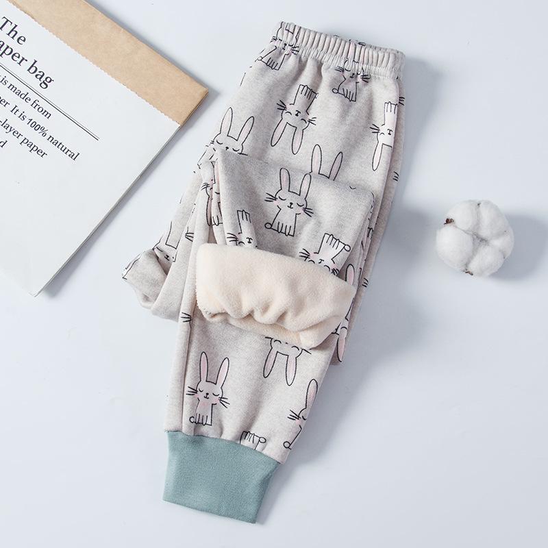 

Детские ветрозащитные штаны с рисунком из бархата на осень/зиму - Пижамы для мальчиков и девочек 120cm