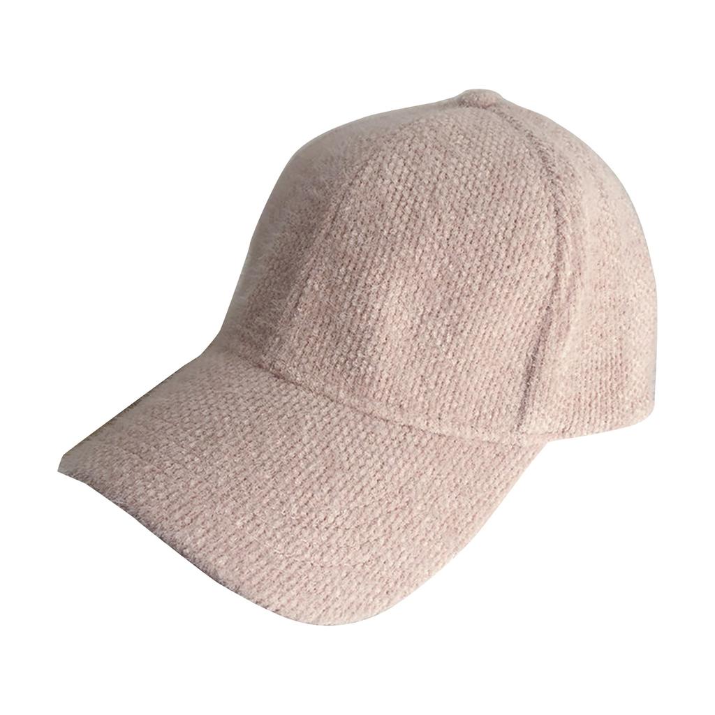 Plush Baseball Cap Winter Windproof Hat for Christmas Harajuku Adult Outdoor Adjustable Duckbill Cap Solid Color