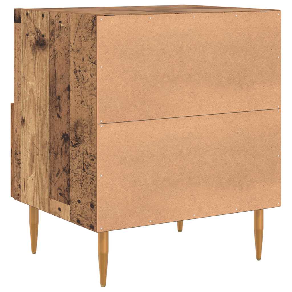 Nightstand Set of 2 Reclaimed Wood Look 40 X 35 X 47.5 Cm Engineered Wood