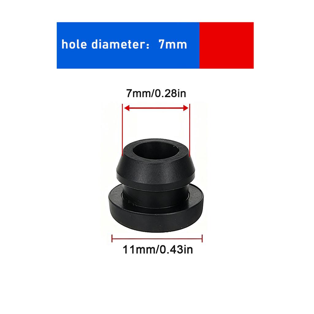 5 Stück 2,5-15mm Schwarz Konisch Aufschnappbar Silikonkautschuk T-Typ Stopfen Blindkappen Rohreinsätze Stopfen Beweis Hohe Temperatur