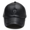Outdoor Winter Cap For Seniors With Windproof Pu Leather Earmuff Baseball Hat With Adjustable Fit