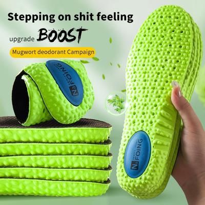Sottopiede sportivo per assorbimento degli urti Verde PU Memory Foam Traspirante Supporto per l'arco plantare Scarpe ortopediche Cuscinetto per la cura dei piedi delle donne degli uomini