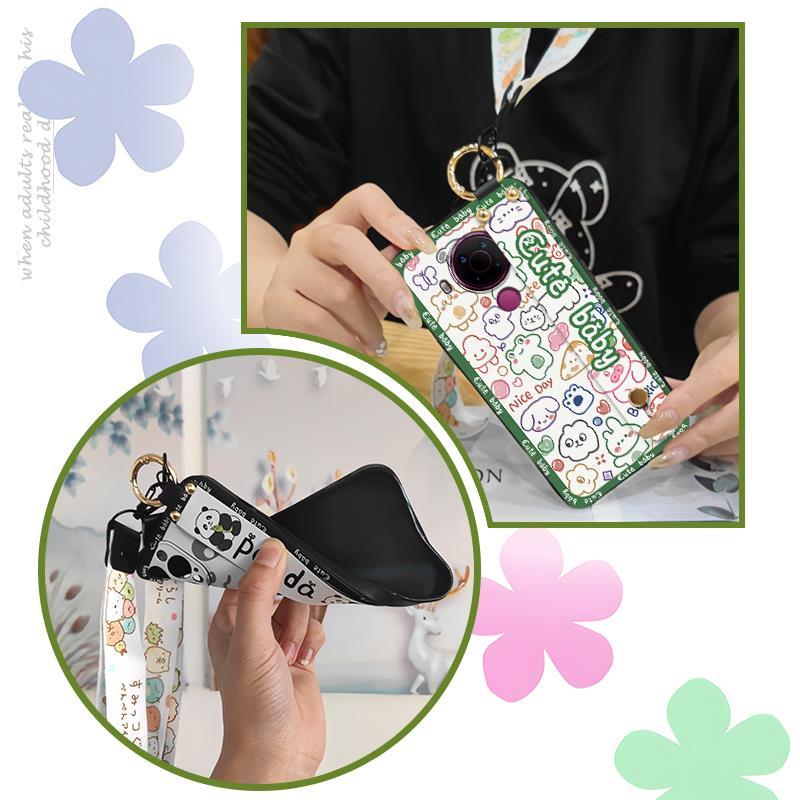 Wrist Strap Dirt-resistant Phone Case For Nokia 5.4 Back Cover Durable Wristband Silicone Soft case Protective Cartoon