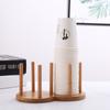 1pc Suporte de armazenamento de copos de madeira de bambu Suporte de copos redondo criativo faça você mesmo para uso doméstico para balcão de copos de papel descartáveis Suporte de armazenamento de mesa