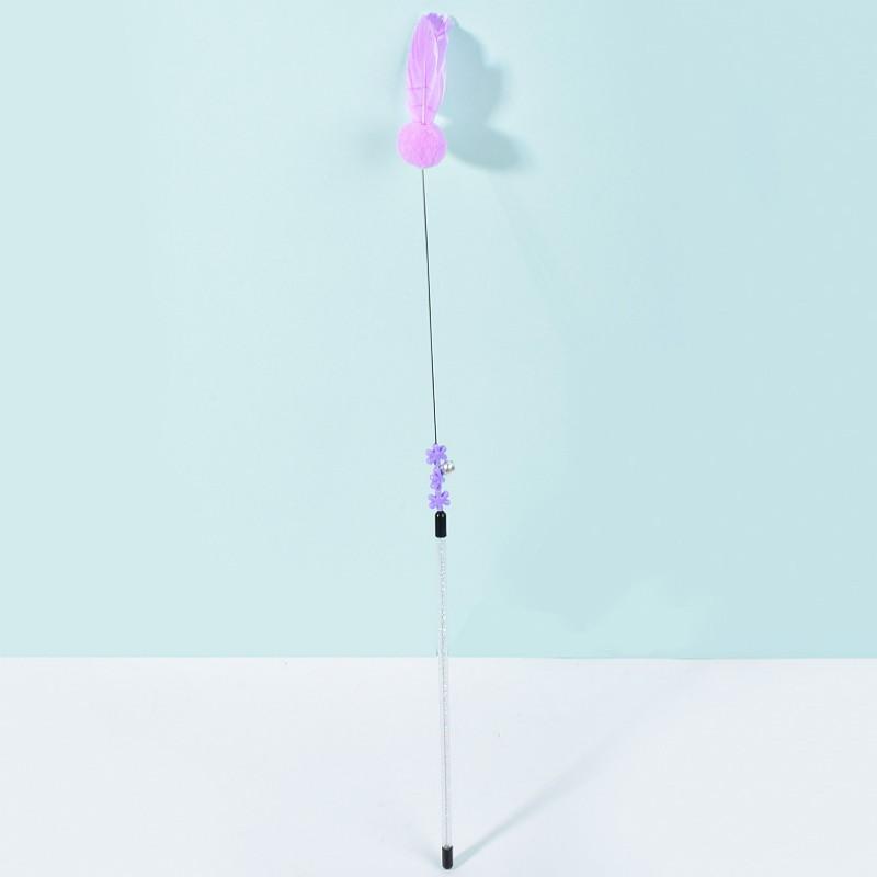 Cat Toys Feather Interactive Cat Toy Long Handle Toys for Cats Teasing Stick Steel Wire Cats Toy Wool Ball Sticks Pet Supplies