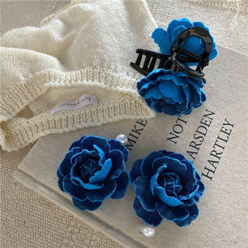 

Корейский стиль Камелия заколка для волос ткань роза волос коготь мода имитация цветок заколка для волос лето