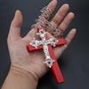 Vintage Gothic Collar Necklace Wooden Cross Pendant Necklace Streetwear Jewelry