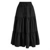 European and American Patchwork Pleated Elastic Waist Pocket Skirt