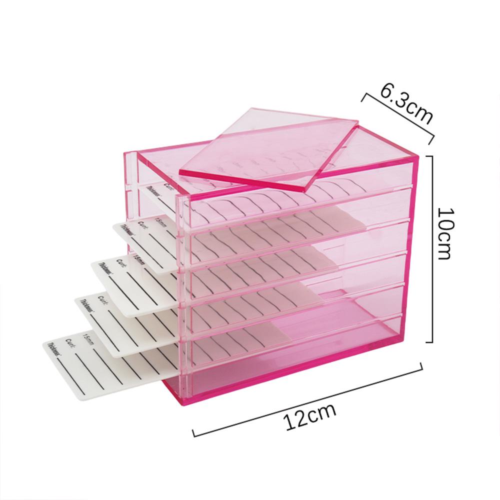 Grafted Eyelash Organizer: 5-Layer Acrylic Storage Box, Multiple Colors
