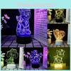 Night Light 3d Toys Illusion Lamp 7 Colors Changing Desk Led Lights