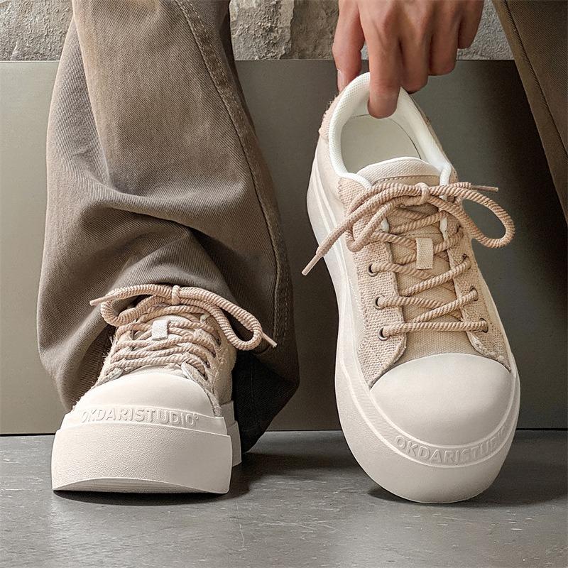 58161 summer couple canvas shoes platform heightening casual big head shoes Guochao niche versatile comfortable board shoes