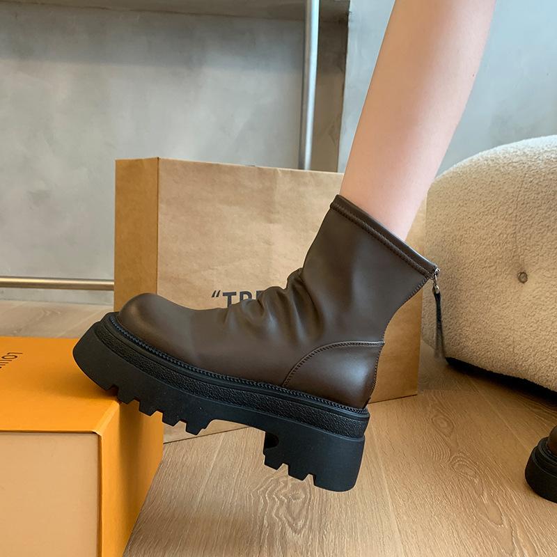 Thick-soled foreign style early autumn short boots 2025 new autumn thin boots Martin boots women's Maillard boots explosion