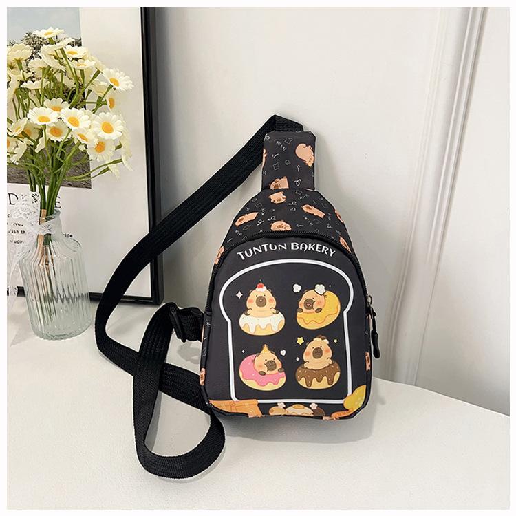 

Новая детская мультяшная милая детская нагрудная сумка модная универсальная сумка-мессенджер высокой ценности дорожная легкая сумка чёрный
