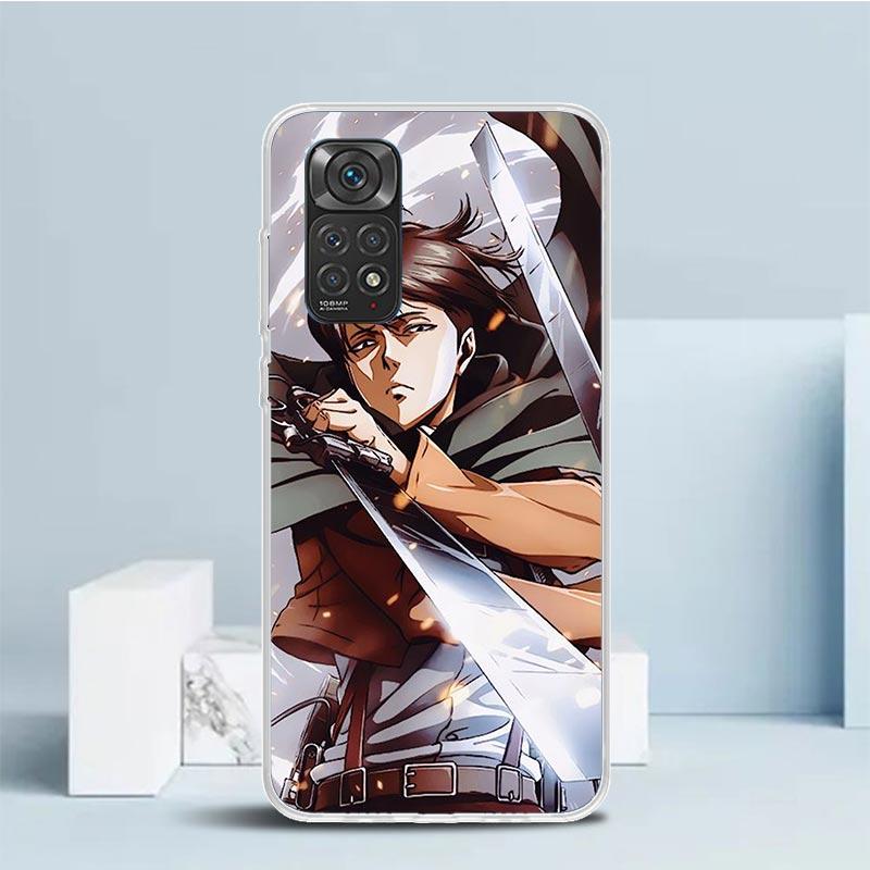 Attack Titan Levi Handyhülle für Xiaomi Redmi Note 15 14 14S 13 12S 12 Pro Plus 11S 11 11T 11E 10S 10 + Weiche TPU-Rückseite Redm