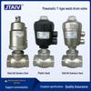 High-Temperature Pneumatic Shut-off Valve, 304 Stainless Steel Threaded T-Type Angle Seat Drum Water Valve
