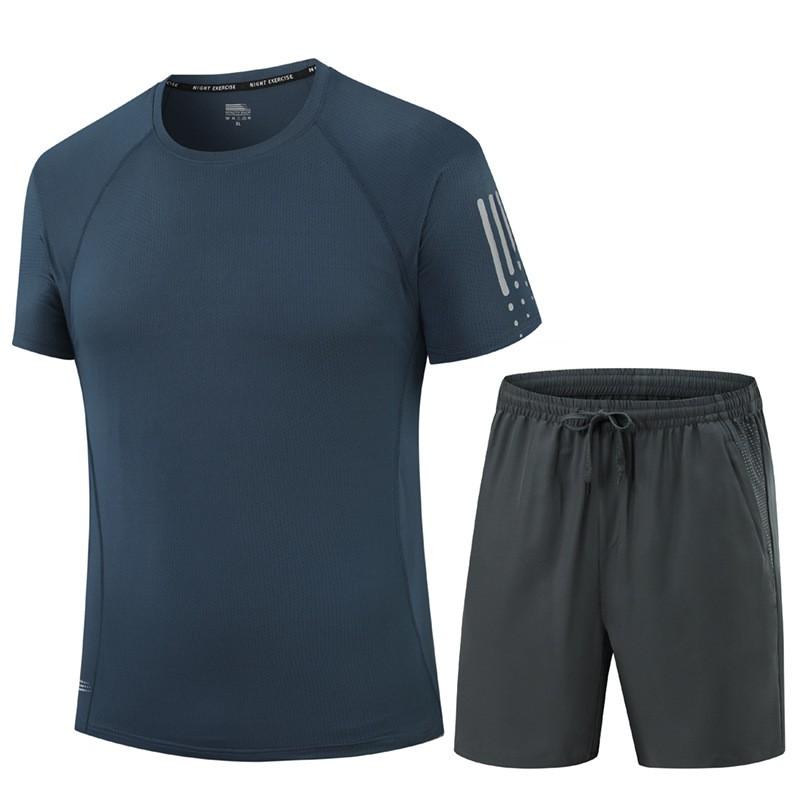Unisex Breathable Ice Silk Short Sleeve Set Casual Sportswear Running Cycling Dance